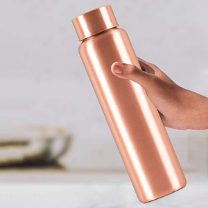 Copper Modern Water Bottle with <b>Straw</b> Disposable High Quality 200mL From India - Product Image 5