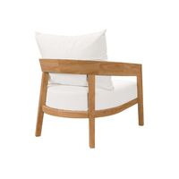 Fauteuil de relaxation moderne au design minimaliste, durable, léger et confortable, en bois de teck massif, résistant à l'eau, pour extérieur, ferme, parc, villa