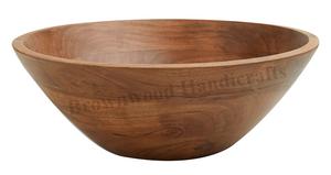 Cuenco de madera de acacia maciza seguro para alimentos Cuenco redondo hecho a mano para servir ensaladas Mesa de comedor Hogar Restaurantes y hoteles Uso - Product Image 6