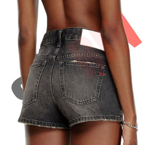 Short en jean pour femme avec logo personnalisé de haute qualité fabriqué en usine Style droit délavé à l'acide avec poches et taille moyenne Sexy - Product Image 5