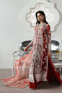 Anarkali Lehenga Choli pour femmes, richement orné, broderie de luxe, tenue de mariée, de fête et de mariage, en tissu acrylique infroissable - Product Image 3