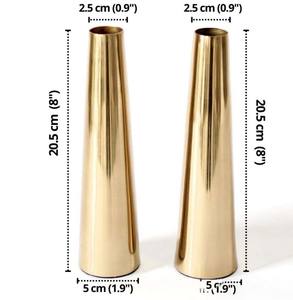 Vase en métal doré à cône fin pour la décoration intérieure, vase décoratif d'intérieur en aluminium noir de haute qualité en vrac unique - Product Image 6