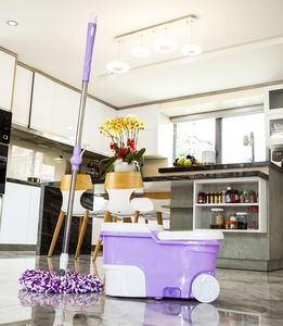 Serpillère de nettoyage de sol 360 Microfibre rotative à essorage en plastique PP écologique Seau de 12L Haute qualité Ménage VINH NAM 897-I Moderne - Product Image 4