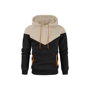 Sweat-shirts à capuche personnalisés pour hommes, couleur contrastée unie, saison hivernale, polyester/coton, polaire, écologiques, respirants - Product Image 1