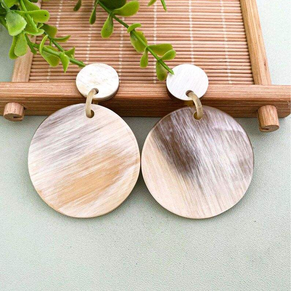 Joyería de tendencia pendiente hecho a mano joyería de moda geométrica pendientes de cuerno de búfalo forma de personalización mejor calidad - Product Image 6