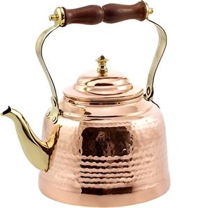 Hervidor de agua de cobre de estilo artesanal con efecto martillado excelente para servir té tetera de estilo árabe - Product Image 2