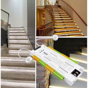 Controlador de sensor Luz de escalera LED con control de inducción infrarroja Luces de escalera Función múltiple 32 Pasos 30 Cuadrado de plástico OEM ODM - Product Image 6