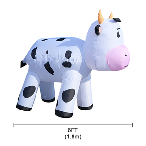 วัวเป่าลมขนาด 6 ฟุต สำหรับตกแต่งคริสต์มาส ของตกแต่งสัตว์เลี้ยงในฟาร์มขนาดใหญ่ สำหรับตกแต่งสวนกลางแจ้ง งานปาร์ตี้ วันหยุด - Product Image 5