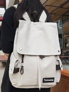 High Campus Harajuku Canvas Women <b>Backpack</b> <b>Large</b> Capacity School Bag For Junior Senior High College Girls Travel Daily Use - Product Image 2