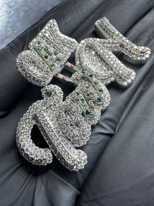จี้เพชรโมอิสซาไนต์ VVS ระยิบระยับ สไตล์ฮิปฮอป หรูหรา ตัวอักษรแบบกำหนดเอง เงินแท้ 925 สำหรับทุกเพศ - Product Image 3