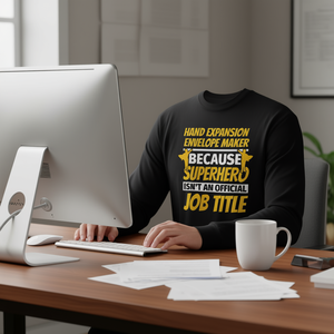 T-shirt à manches longues humoristique avec pochette extensible pour la création d'enveloppes – Catégorie promotionnelle - Product Image 3