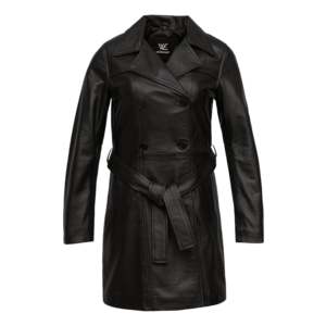 Manteau long en cuir de vachette de qualité supérieure pour femmes, coupe-vent, col montant, WLC02, pour la saison d'automne - Product Image 2