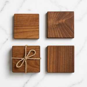 Más vendidos, diseño Simple, forma cuadrada, acabado de madera, decoración de mesa para servir té, posavasos de madera para beber, vajilla, decoración del hogar - Product Image 4