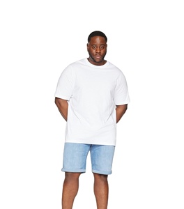 Shorts de Mezclilla Casuales y Transpirables para Hombre, Cintura Elástica Azul, 100% Algodón - Product Image 1