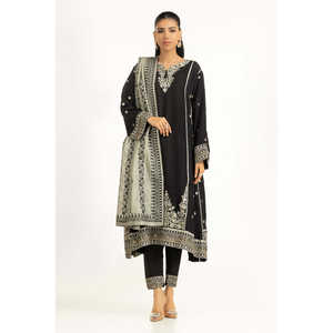 Conjunto de Traje de 3 Piezas Bordado en Seda Natural para Mujer IPSTD-45039 - Product Image 3