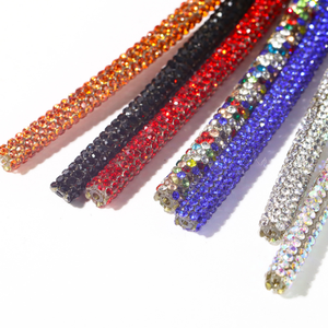 Lacets de chaussures personnalisés en strass 4mm 6mm 8mm, lacets diamantés avec embouts métalliques ronds et diamants, cordon de serrage pour sweat à capuche - Product Image 2