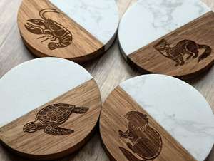 Ensemble de sous-verres en marbre faits à la main de qualité supérieure Sous-verres en pierre naturelle pour table à manger Hôtel Restaurant en vrac - Product Image 6