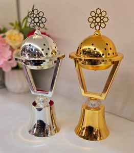 Quemador de Incienso de Metal, Acabado Dorado, para Incienso Perfumado, Diseño Grabado, Diseño Martillado, Venta al por Mayor - Product Image 5