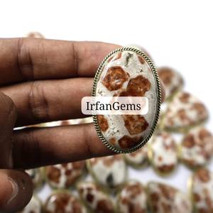 Brass Handmade Rings Pendants Jewelry Making Stone 100% Natural Wollastonite Grooved Pendant Loose Gemstones Bulk Lot Garnet - Product Image 3