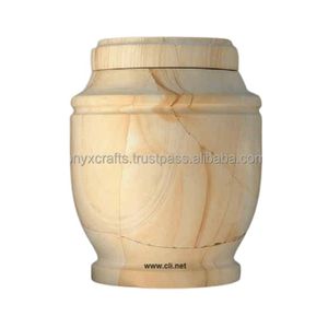 Urna de cremación de estilo europeo de mármol blanco marfil, cenizas humanas para adultos, tarro de piedra pulida suave, recipiente de recuerdo clásico personalizable - Product Image 5