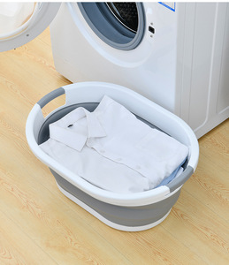 Panier à linge pliable durable 24L en PP+TPR, multifonctionnel, pour le <span class=keywords><strong>camping</strong></span>, les voyages, la salle de bain, OEM ODM - Product Image 6