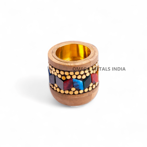 Quemador de Incienso Bakhoor de Acero Inoxidable Marrón Oscuro Hecho a Mano con Soporte de Madera, Decoración Árabe para el Hogar o el Majlis - Product Image 4