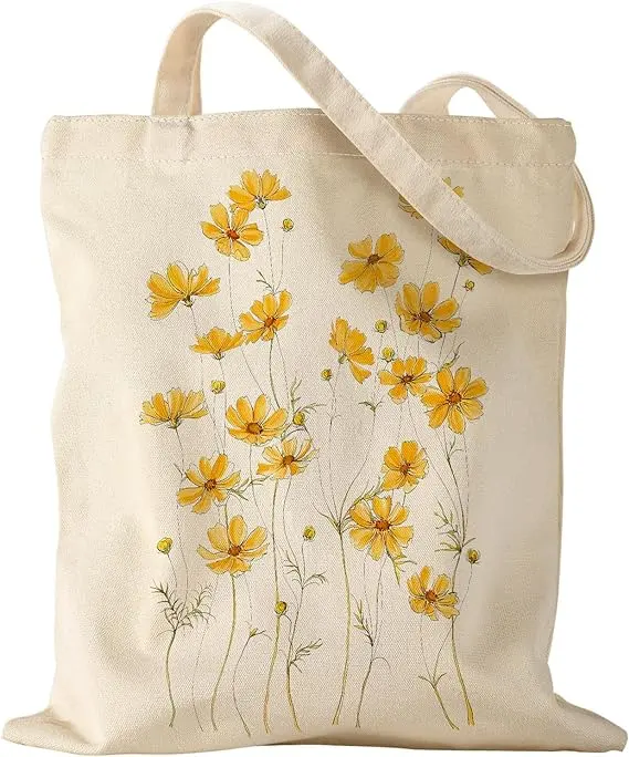 Tùy chỉnh Tote Túi in sinh thái thân thiện Canvas Tote Túi tái chế lớn Hữu Cơ bông vải Tote Túi