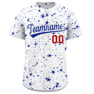 Camiseta de Béisbol Sublimada Personalizada al por Mayor, Camiseta de Manga Corta con Diseño de Patrón en Blanco, Camiseta de Softbol - Product Image 3