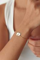Pulsera Minimalista de Plata de Ley 925 con Baño de Rodio y Oro Vermeil para Niños, con Huella de Bebé, Personalizada, Fina, en Oferta
