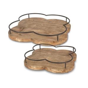 Top Tendance Moderne Poignée En Fer Noir Plateau En Bois Plateau De Service En Métal pour La Décoration De Table Taille Personnalisée Forme Couleur - Product Image 6