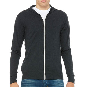 Bella Canvas Unisex <b>White</b> Zipper Full-<b>Zip</b> Lightweight <b>Hoodie</b> Breathable - Product Image 4