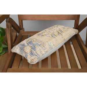 หมอนผ้าวูลปักลายดอกไม้สไตล์วินเทจ8x16นิ้วสีเบจ - Product Image 5