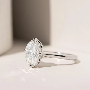 Bague de fiançailles solitaire en moissanite originale de 1,01 carat, taille ovale, argent 925, bijoux fins pour les mariées, femmes, certifiée IGI pour les fêtes - Product Image 2