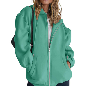 Sudadera con capucha Fulzip up Drop Shoulder de alta calidad con diseño personalizado para mujer sudadera de lana de algodón de gran tamaño - Product Image 4