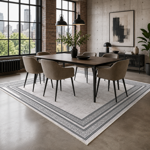 Netline Home Modular Stripes Slate Grey Traditional <b>Washable</b> <b>Rug</b> - Product Image 5