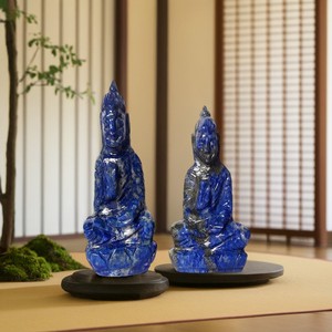 ประติมากรรมพระพุทธรูปที่หรูหราทำด้วยมือ Lapiz Lazuli หินคริสตัลแกะสลักหินโมรากึ่งมีค่าชิ้นศิลปะหัตถกรรมทางจิตวิญญาณ - Product Image 2