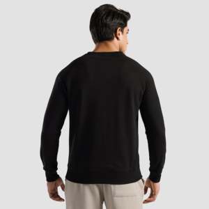 Sudadera Negra 100% Algodón para Entrenamientos en el Gimnasio, Talla XXS, Diseño Sólido con Bordado 3D y Serigrafía, Forro Grueso de Zinc - Product Image 3