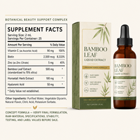 Gouttes d'extrait de feuille de bambou premium, silice standardisée à 70 %, booster de collagène végétal, biotine, zinc, acide hyaluronique, pour l'immunité des adultes