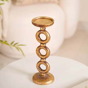 Ambar Exports Durable Antique Gold Tall Candle Stand with Retro European Style Metal for Home Decoration - Product Image 1