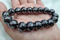 Cuentas de moissanita negra de grado AAA, piedras facetadas pequeñas de 8mm y 4mm para fabricación de pulseras y collares de joyería personalizada