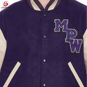 Hommes hiver chaud personnalisé Sherpa polaire haute qualité Vintage Streetwear grande taille conception Zip Up Baseball Varsity vestes - Product Image 6