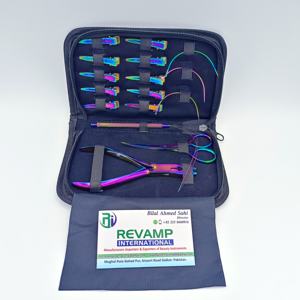 Kit de pinces à extensions de cheveux professionnelles multifonctionnelles en acier inoxydable REVAMP INTERNATIONAL, couleur arc-en-ciel, outil durable - Product Image 2