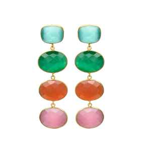 New Arrival Colorful Gemstone Dangle Earrings with Elegant Design - Product Image 1