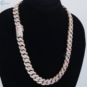 20MM Iced Out Baguette Cubain Lien Chaîne Laboratoire Cultivé Diamant Chaîne Rappeur Hip Hop Collier Cadeau Pour Lui - Product Image 4