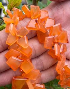 Carnelian ลูกปัดพลอยตัดทรงหกเหลี่ยมสำหรับทำเครื่องประดับลูกปัดแบบเจาะรูแบบแฟนซี - Product Image 3