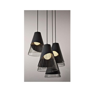 Factory Price Modern Handmade Matte Black Finish Hemp <b>Rope</b> Hanging Chandelier <b>Lighting</b> Iron Led Lamp Pendant Light Restaurant - Product Image 6
