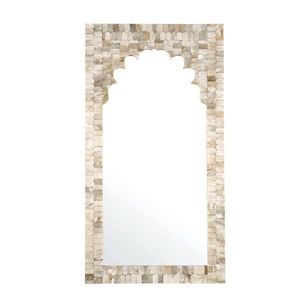 Miroir mural en forme d'arche Mughal en incrustation d'os, de luxe, écologique, durable, fait à la main, artisanal, décoration moderne de luxe pour la maison - Product Image 1