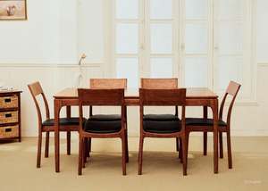 Chaise de salle à manger en bois massif noyer, mobilier de maison moderne de luxe - Product Image 4