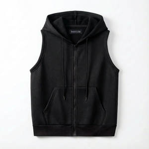 Vêtements de sport pour femmes, sweats à capuche sans manches en coton, fermeture éclair intégrale, coupe régulière, débardeurs à capuche, prix de gros, sweats à capuche sur mesure - Product Image 4