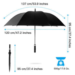 Paraguas de <span class=keywords><strong>golf</strong></span> grandes rectos automáticos Pongee baratos de color con logotipo personalizado a prueba de viento de marca promocional Parapluie para exteriores - Product Image 4
